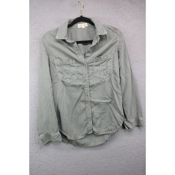 Cloth and Stone Anthropologie Long Sleeve Button Down Top-Size Small-Hi-Lo - Picture 1 of 9